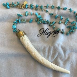 Turquoise & Bone Necklace